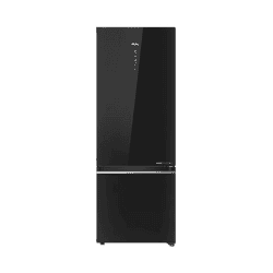 Haier Double Door Bottom Mount Refrigerator | 445L | 2 Star | Black Glass | HRB-4952CKGA-P