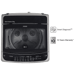 LG 10 Kg Inverter Fully-Automatic Top Loading Washing Machine T10SJSS1Z Free | Silver