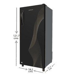 Kelvinator 190 litres 2 Star Single Door Refrigerator Refrigerator-KRD-A210BKG | Black