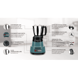 Panasonic CORAL BLUE MX - AV325 600 Mixer Grinder 3 Jars | Blue
