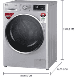 LG 8 kg 5 Star Fully Automatic Front Load with In-built Heater-FHT1408ZWL | Silver