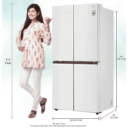 LG 595L with Inverter and Wi-Fi Side-by-Side Refrigerator | Linen White | GC-M22FAGPL