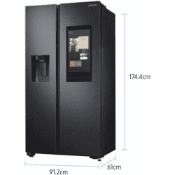 SAMSUNG 657 L Frost Free Side by Side Refrigerator | Gentle Black Matt | RS74T5F01B4/TL