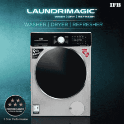 IFB 8.5 kg Refresher 3-in-1 Laundrimagic Wi-fi enabled Inverter with Steam Washer with Dryer with In-built Heater-WD EXECUTIVE ZXS | Black,Silver