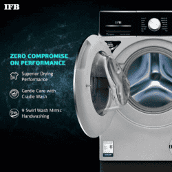 IFB 8.5 kg Refresher 3-in-1 Laundrimagic Wi-fi enabled Inverter with Steam Washer with Dryer with In-built Heater-WD EXECUTIVE ZXS | Black,Silver