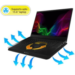 ZEBRONICS ZEB-NC1200 1 Fan Cooling Pad | Black