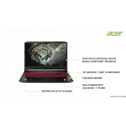 Acer Nitro Gaming Laptop | Core i5 10th Gen | 8 GB/1 TB HDD/256 GB SSD/Windows 10 Home | 15.6 inch | Obsidian Black