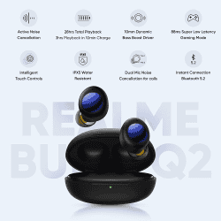 realme Buds Q2 with Active Noise Cancellation | True Wireless Earbuds | Black