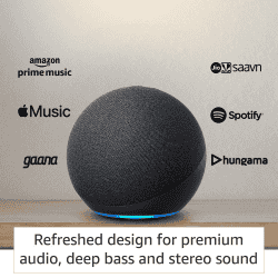 Echo | 4th Gen | Premium sound powered by Dolby and Alexa | Black