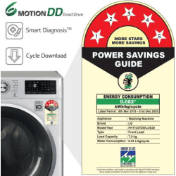 LG 7 Kg 5 Star Inverter Wi-Fi Fully-Automatic Front Loading Washing Machine | FHT1207ZWL | Luxury Silver