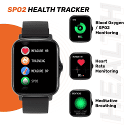 Fire-Boltt Beast SpO2 with Largest Display Size | Full Touch Smart Watch Long Battery Life | Black