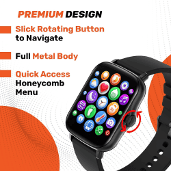 Fire-Boltt Beast SpO2 with Largest Display Size | Full Touch Smart Watch Long Battery Life | Black