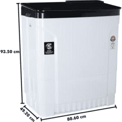 Godrej Semi Automatic Top Load | 8 kg | Black White | WSEDGE ULT 80 5.0 DB2M CSBK