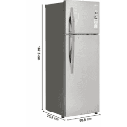 LG Frost-Free Double Door Refrigerator | 291 L | 2 Star | Inverter Wi-Fi | Steel | GL-C322KPZY