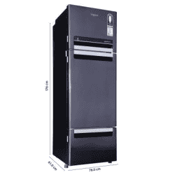 Whirlpool 260 L Frost Free Triple Door Refrigerator | FP 283D PROTTON ROY | Steel Onyx