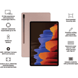 SAMSUNG Galaxy Tab S7+ 6 GB RAM 128 GB ROM 12.4 inch with Wi-Fi+4G Tablet | Mystic Bronze