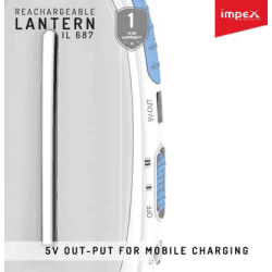 Impex IL-687 Rechargeable LED Lantern Emergency Light | White