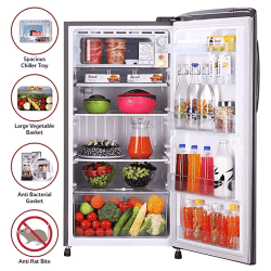 LG 215 L Direct Cool Single Door 3 Star Refrigerator | GL-B221APZD | Shiny Steel