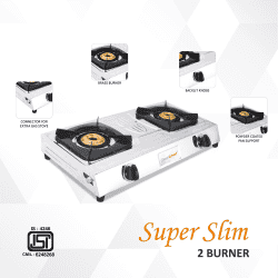 Greenchef Super Slim 2Burner LPG Stove | Stainless steel