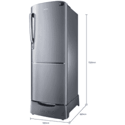 SAMSUNG 230 L Direct Cool Single Door 3 Star Refrigerator | RR24A282YS8/NL |  Elegant Inox
