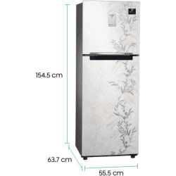 SAMSUNG 244 L Frost Free Double Door 3 Star Convertible Refrigerator with Curd Maestro | RT28T3A336W/HL | Mystic Overlay White