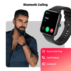Fire-Boltt Ninja Bluetooth Calling Smartwatch | SpO2 | Heart Rate Monitoring & AI Voice Assistant | Free Size | BLACK