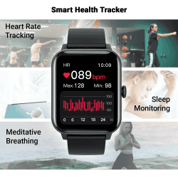 Fire-Boltt Ninja Bluetooth Calling Smartwatch | SpO2 | Heart Rate Monitoring & AI Voice Assistant | Free Size | BLACK