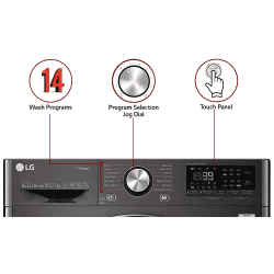 LG 10.5 Kg / 7.0 Kg Inverter Wi-Fi Washer Dryer | FHD1057STB | In-built Heater | Black