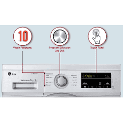 LG 7 Kg 5 Star Inverter Touch Control Fully-Automatic Front Load Washing Machine | HM1207SDL | Silver