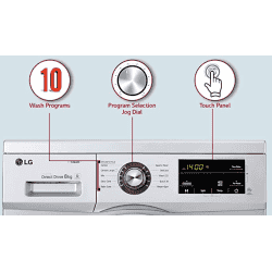 LG 8.0 Kg 5 Star Inverter Touch Control Fully-Automatic Front Load Washing Machine with Heater | FHM1408BDL | Silver