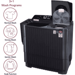 LG 11 kg with Roller Jet Pulsator Soak and Smart Filter Semi Automatic Top Load | P1155SKAZ | Black