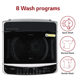 LG 8.0 Kg Inverter Fully-Automatic Top Loading Washing Machine | T80SJSF1Z | Silver