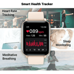 Fire-Boltt Ninja Bluetooth Calling Smartwatch |  SpO2 | Heart Rate Monitoring & AI Voice Assistant | Free Size | Rose Gold