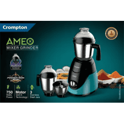CROMPTON ACGM-AMEO Ameo 750 Mixer Grinder | 3 Jars | Black Green