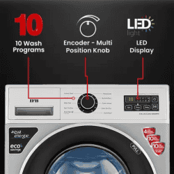 IFB 6 kg 5 Star In-built heater Fully Automatic Front Load with In-built Heater | EVA ZXS | Silver