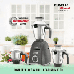 HAVELLS Power Hunk 800 W Mixer Grinder | 3 Jars | Grey