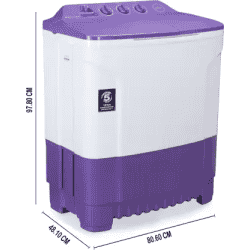 Godrej 7.5 kg Semi Automatic Top Load | WS EDGE CLS 7.5 PN2 M ROPL | White Purple