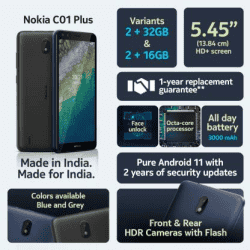 Nokia C01 Plus | Blue, 32 GB | 2 GB RAM