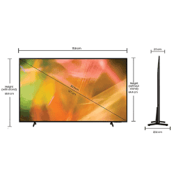 Samsung 8 Series | 50 Inch | Ultra HD 4K LED Smart TV | UA50AU8000KLXL | Black