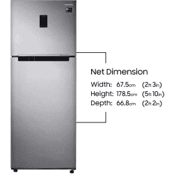 SAMSUNG 415 L Frost Free Double Door 4 Star Refrigerator RT42M553ESL/TL | Real Stainless