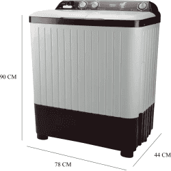 Haier 6.5 kg Semi Automatic Top Load | HTW65-187BO | White, Maroon