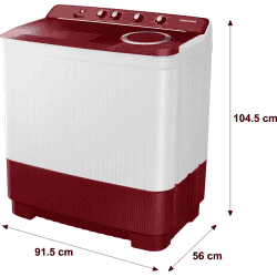 SAMSUNG 11.5 Kg Semi Automatic Top Load |  WT11A4600RR/TL | Grey, Red
