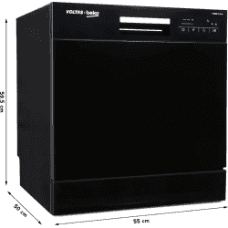 Voltas Beko DT8B Free Standing 8 Place Settings Intensive Kadhai Cleaning| No Pre-rinse Required Dishwasher