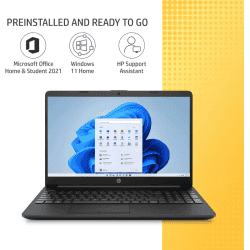 HP Core i3 11th Gen | 8 GB/1 TB HDD/256 GB SSD/Windows 11 Home |  15s-du3614TU Thin and Light Laptop | 15.6 inch | Jet Black