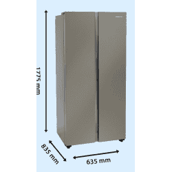 Kelvinator 500 litres Side-by-Side Refrigerator | KRS-B520SSV | Shiny Silver