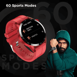Fire-Boltt Talk Pro Bluetooth Calling Smartwatch | Free Size| Red Strap