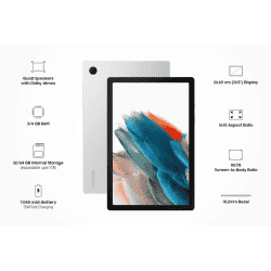 SAMSUNG Galaxy Tab A8 | 4 GB RAM/64 GB ROM | 10.5 inch with Wi-Fi Tablet | Silver