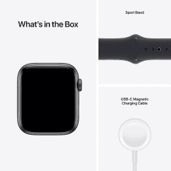 Apple Watch SE | 44 mm | Aluminium Case with Midnight Sport Band GPS | Space Grey