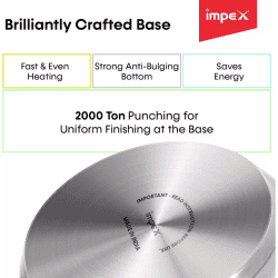IMPEX Norma | Non-Induction Base Outer Lid Aluminium | 5 L Pressure Cooker | Aluminium | Silver