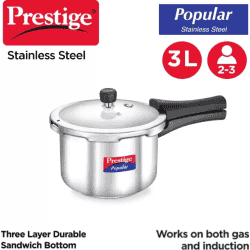 Prestige Popular | 3 L |  Pressure Cooker | Stainless Steel